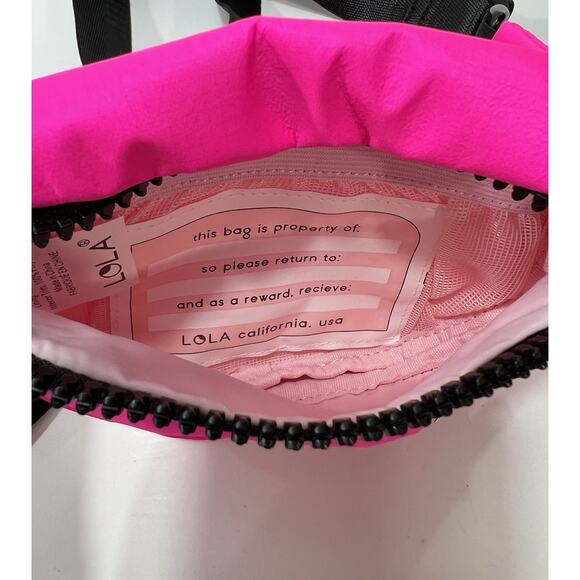 LOLA Moonbeam Bum Bag Women's Small Laser Pink Logo Patch Adjustable Strap NEW - Picture 3 of 7